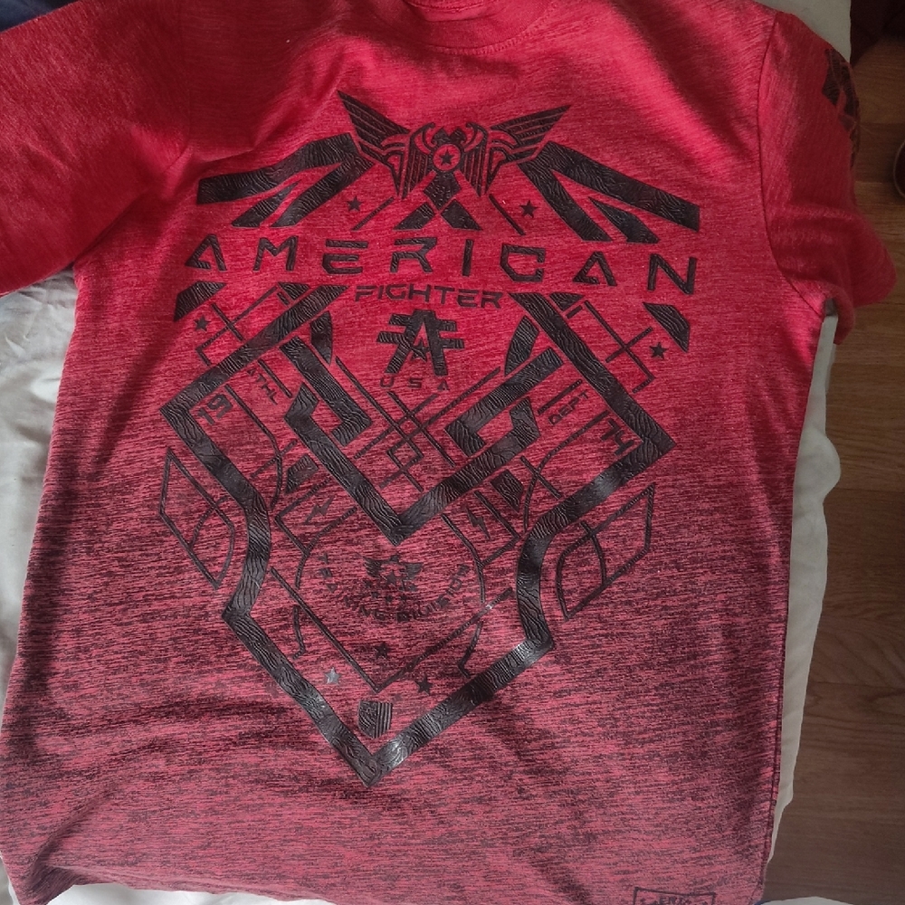 American Fighter Red and Black Graphic Tee